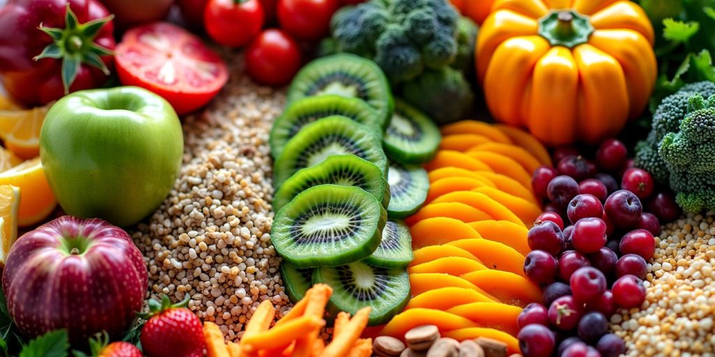 Colorful vegan meal highlighting nutrition and health benefits.